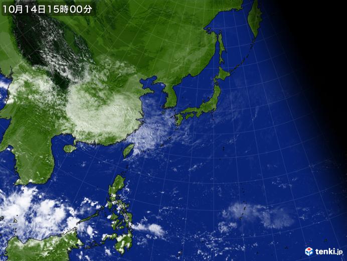 実況天気図(2018年10月14日)