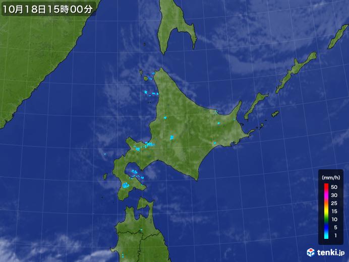 実況天気図(2018年10月18日)