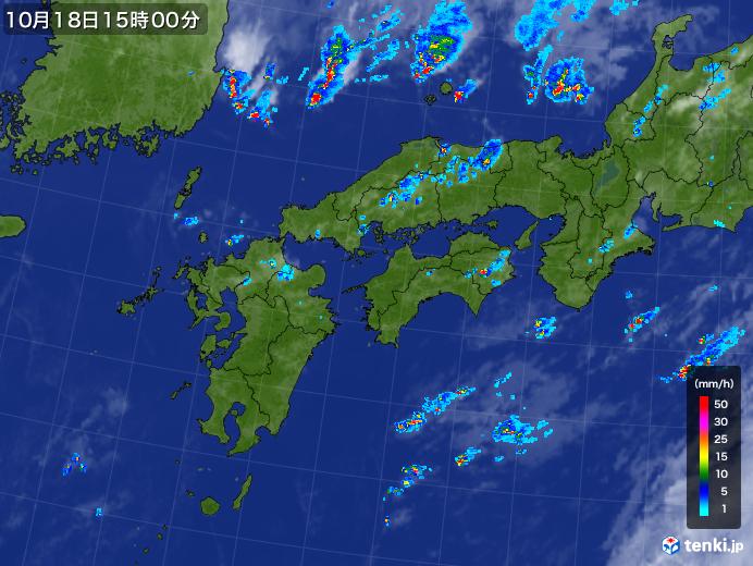 実況天気図(2018年10月18日)