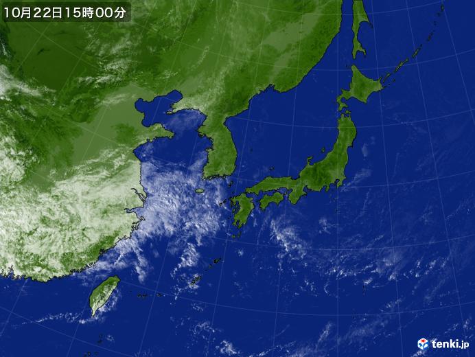 実況天気図(2018年10月22日)