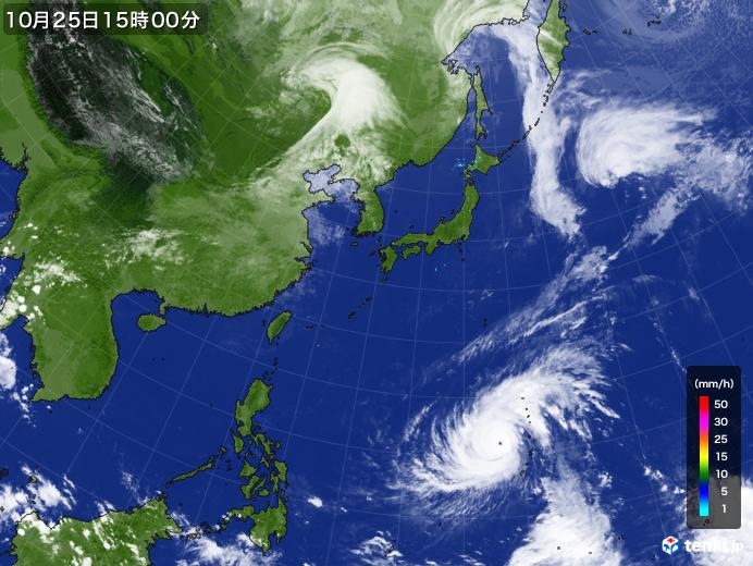 実況天気図(2018年10月25日)