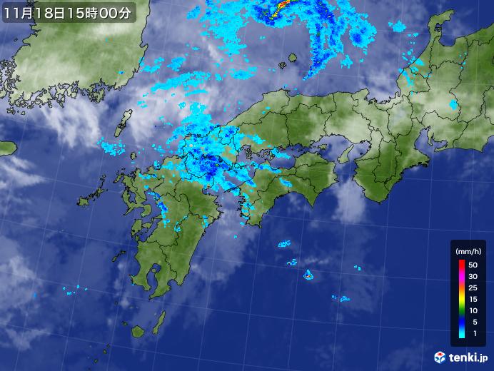 実況天気図(2018年11月18日)