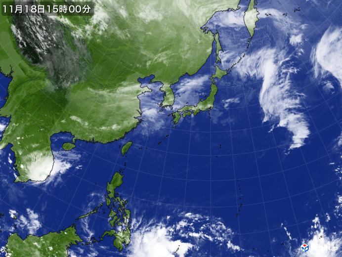 実況天気図(2018年11月18日)