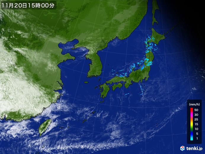 実況天気図(2018年11月20日)