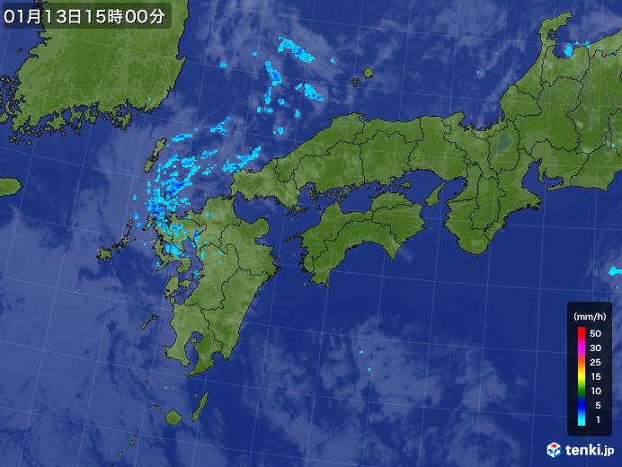 実況天気図(2019年01月13日)