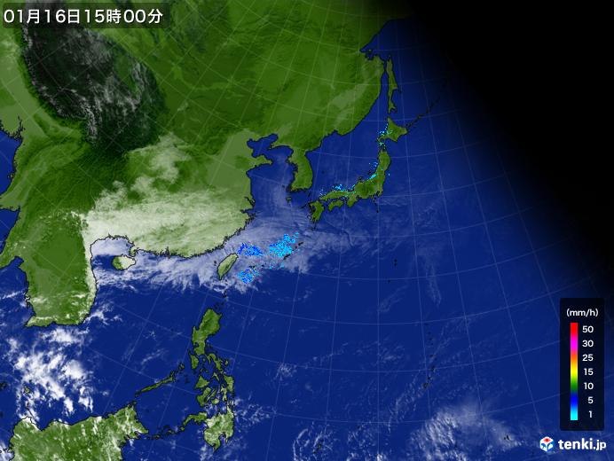 実況天気図(2019年01月16日)