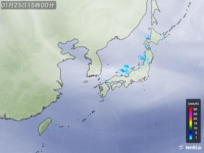 実況天気図(2019年01月25日)