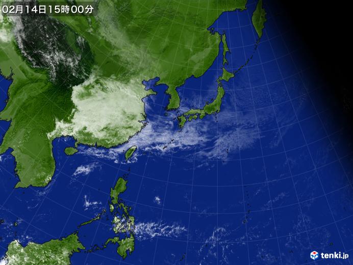 実況天気図(2019年02月14日)