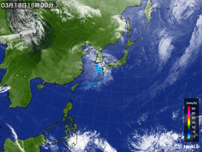 実況天気図(2019年03月18日)