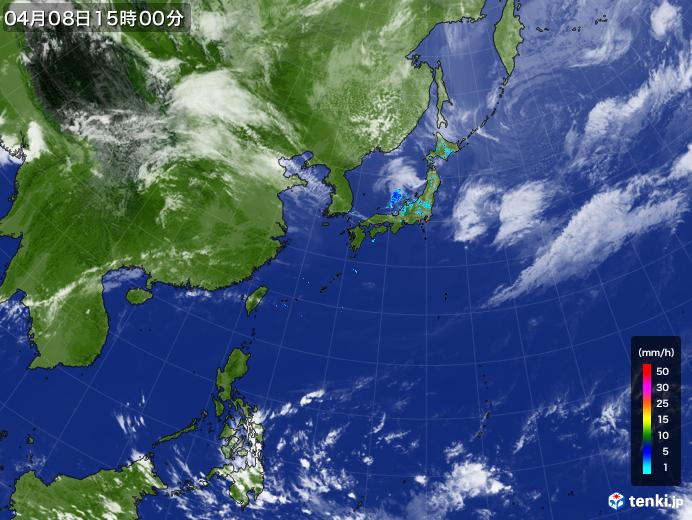 実況天気図(2019年04月08日)