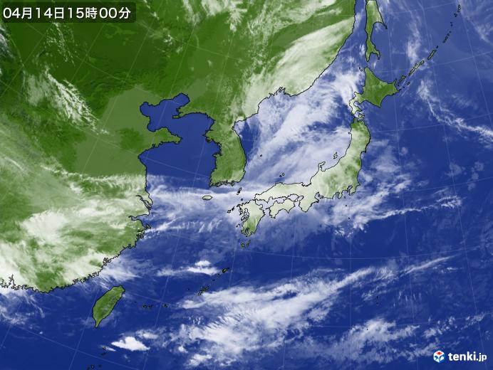 実況天気図(2019年04月14日)