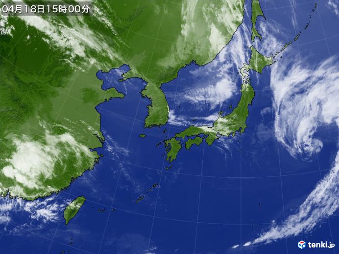 実況天気図(2019年04月18日)