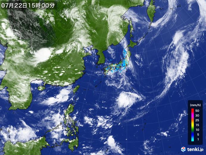 実況天気図(2019年07月22日)