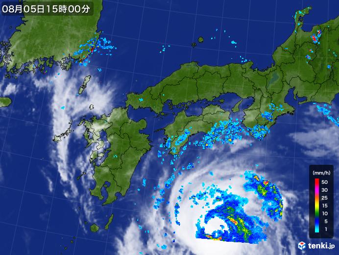 実況天気図(2019年08月05日)