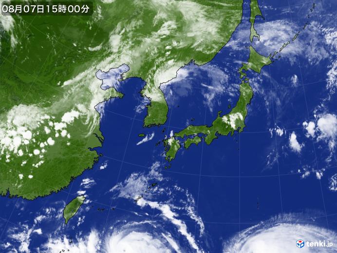 実況天気図(2019年08月07日)
