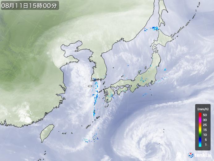 実況天気図(2019年08月11日)