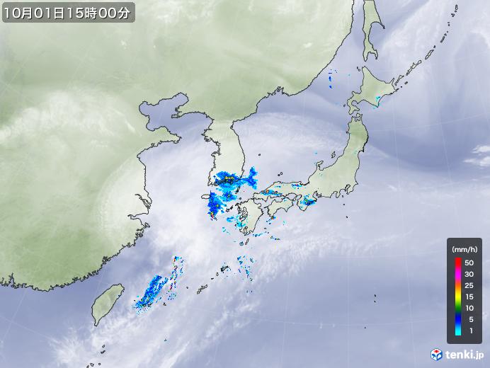 実況天気図(2019年10月01日)