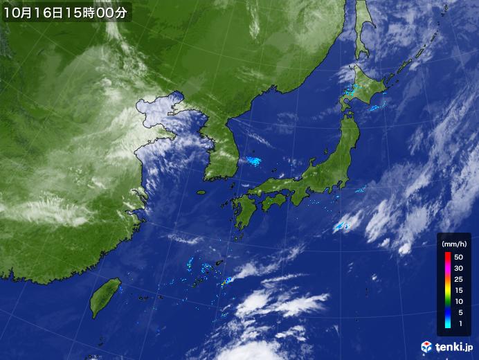 実況天気図(2019年10月16日)