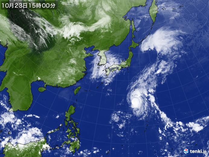 実況天気図(2019年10月23日)