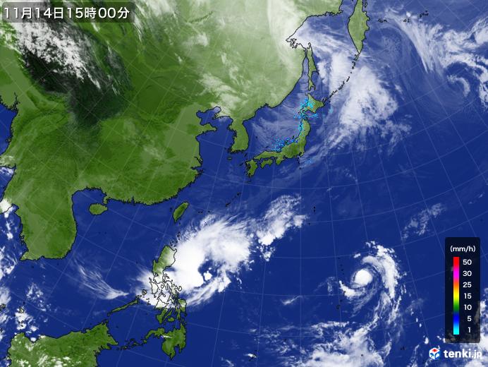 実況天気図(2019年11月14日)