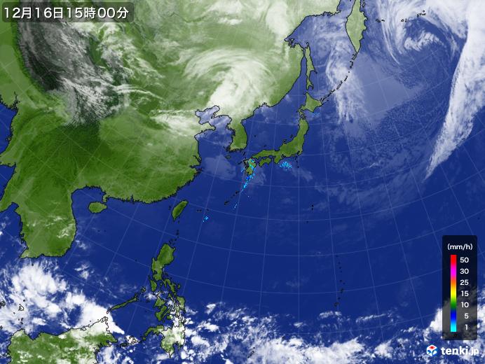 実況天気図(2019年12月16日)