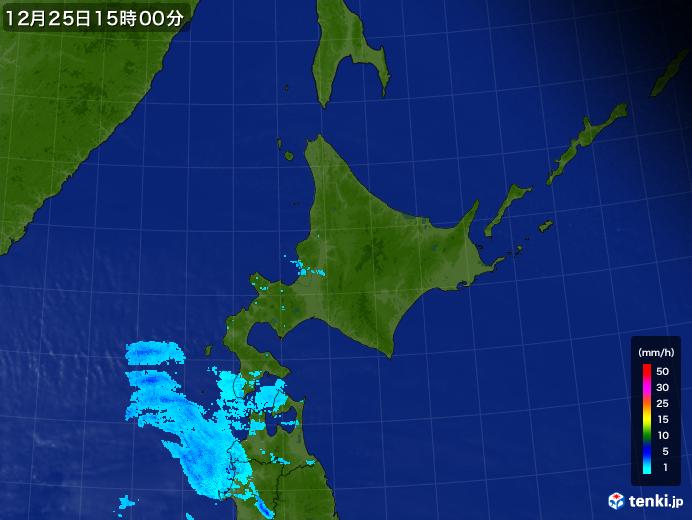 実況天気図(2019年12月25日)