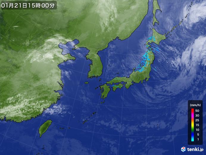 実況天気図(2020年01月21日)