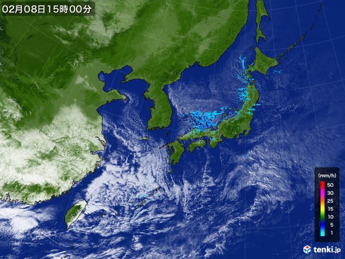 実況天気図(2020年02月08日)
