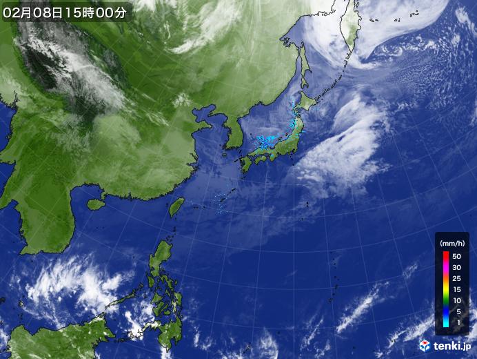 実況天気図(2020年02月08日)