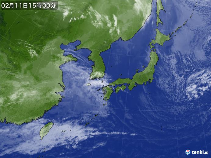 実況天気図(2020年02月11日)