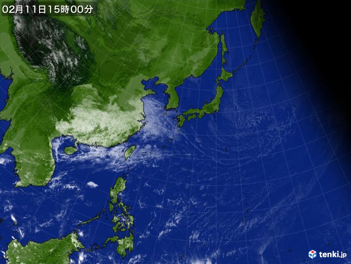 実況天気図(2020年02月11日)