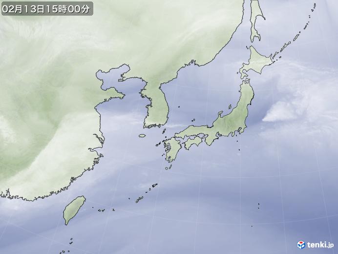 実況天気図(2020年02月13日)