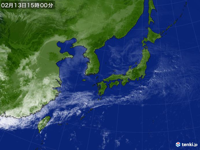 実況天気図(2020年02月13日)