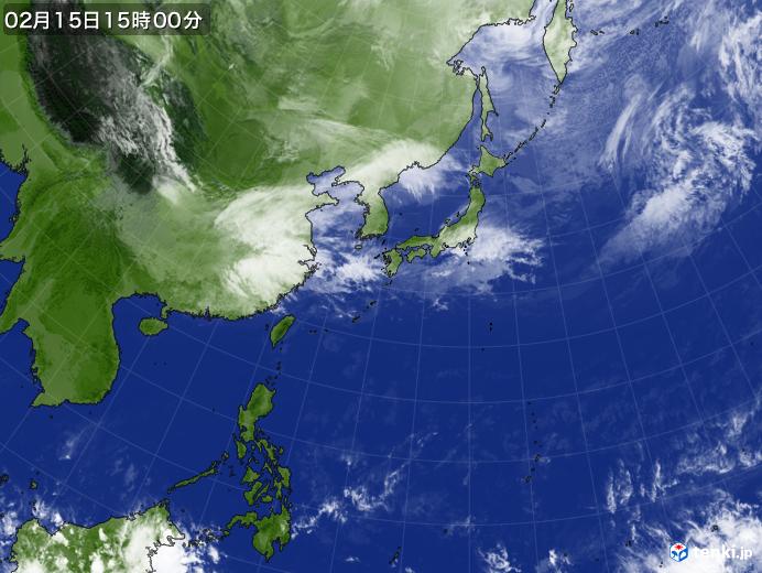 実況天気図(2020年02月15日)