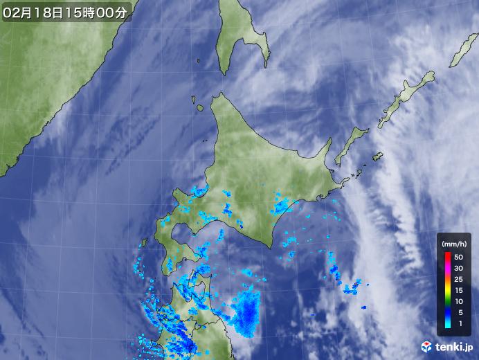 実況天気図(2020年02月18日)