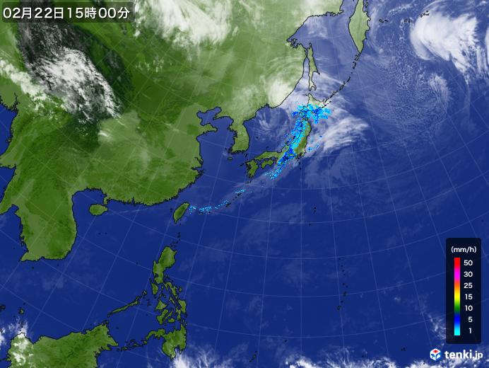 実況天気図(2020年02月22日)