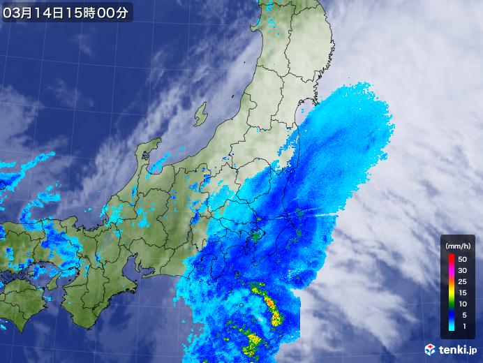 実況天気図(2020年03月14日)