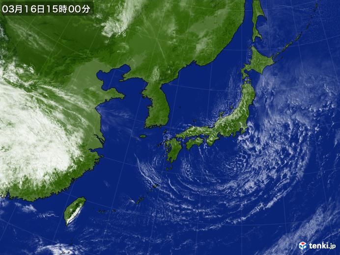 実況天気図(2020年03月16日)