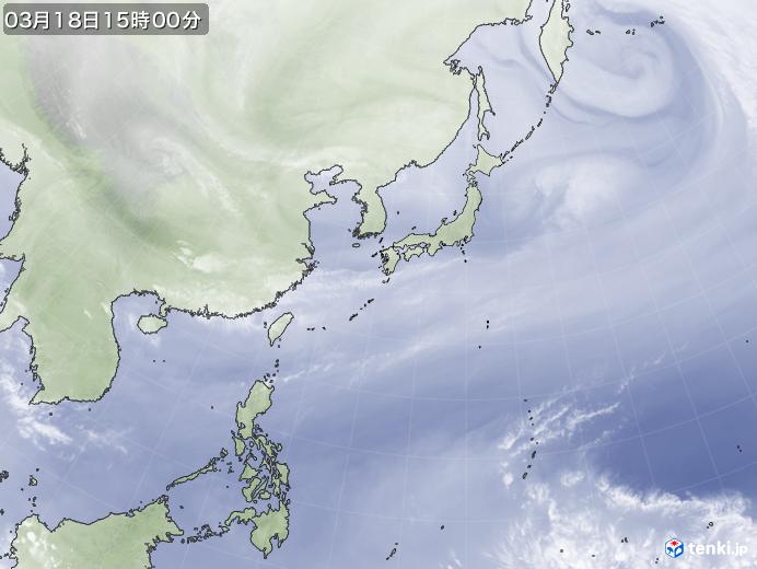 実況天気図(2020年03月18日)