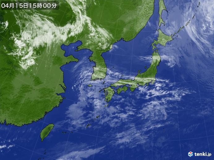 実況天気図(2020年04月15日)