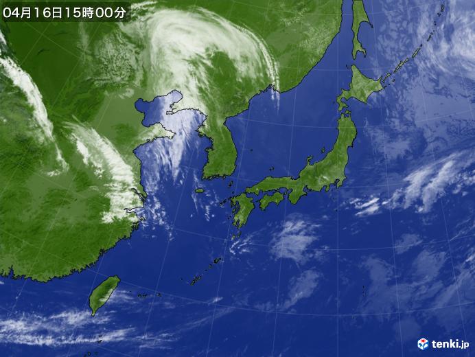 実況天気図(2020年04月16日)