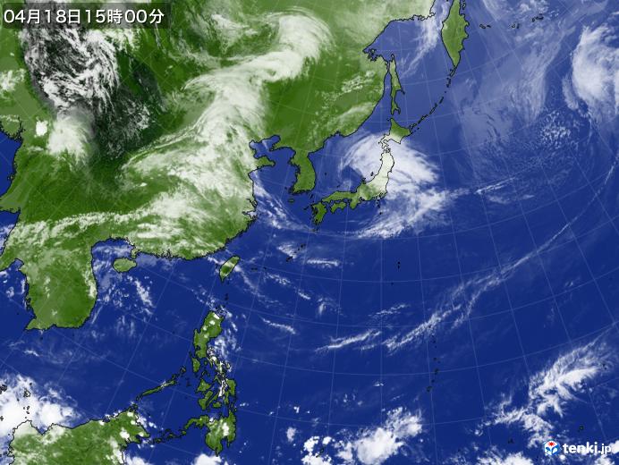 実況天気図(2020年04月18日)