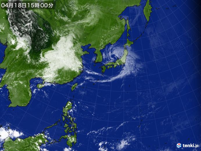 実況天気図(2020年04月18日)