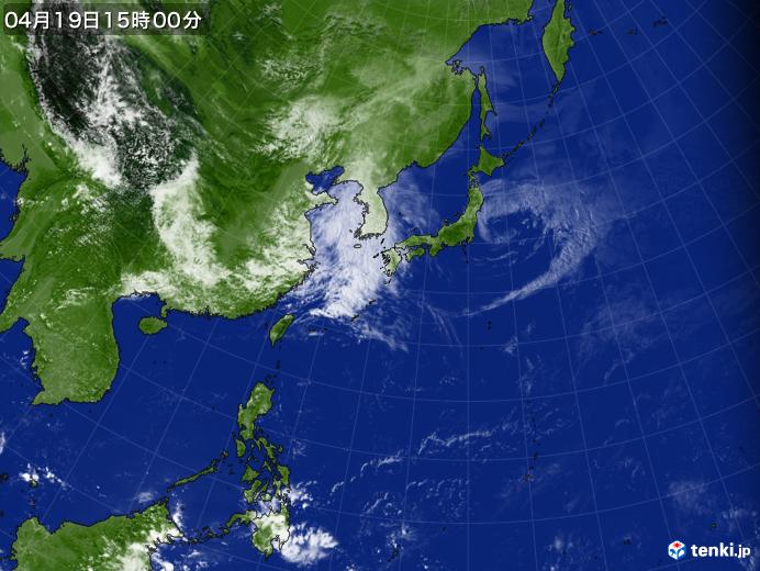 実況天気図(2020年04月19日)