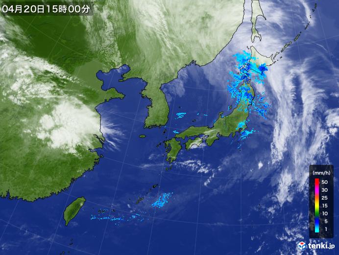 実況天気図(2020年04月20日)