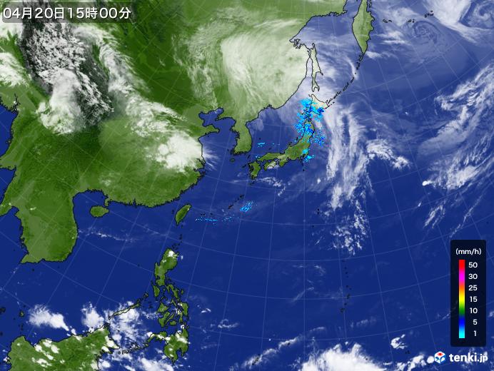 実況天気図(2020年04月20日)