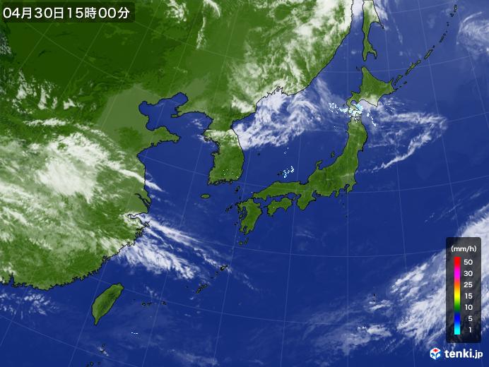 実況天気図(2020年04月30日)