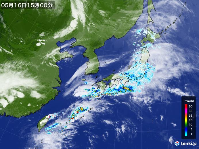 実況天気図(2020年05月16日)