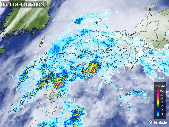 実況天気図(2020年05月18日)