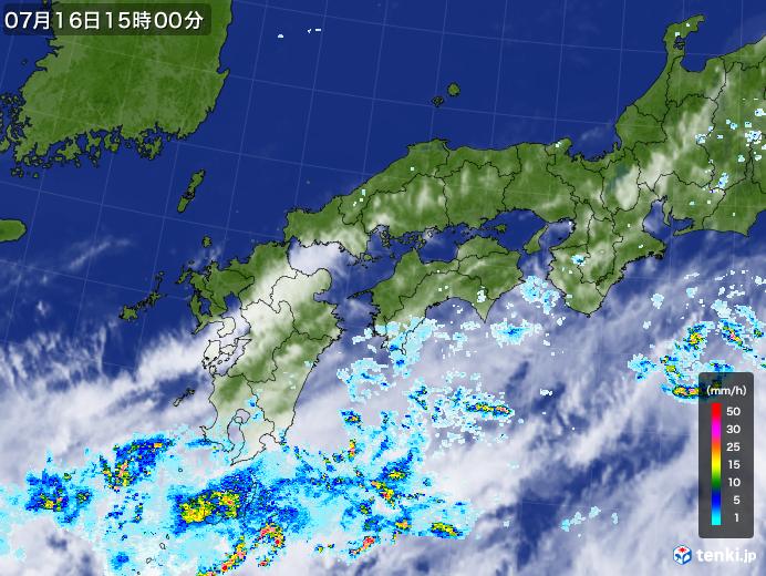 実況天気図(2020年07月16日)